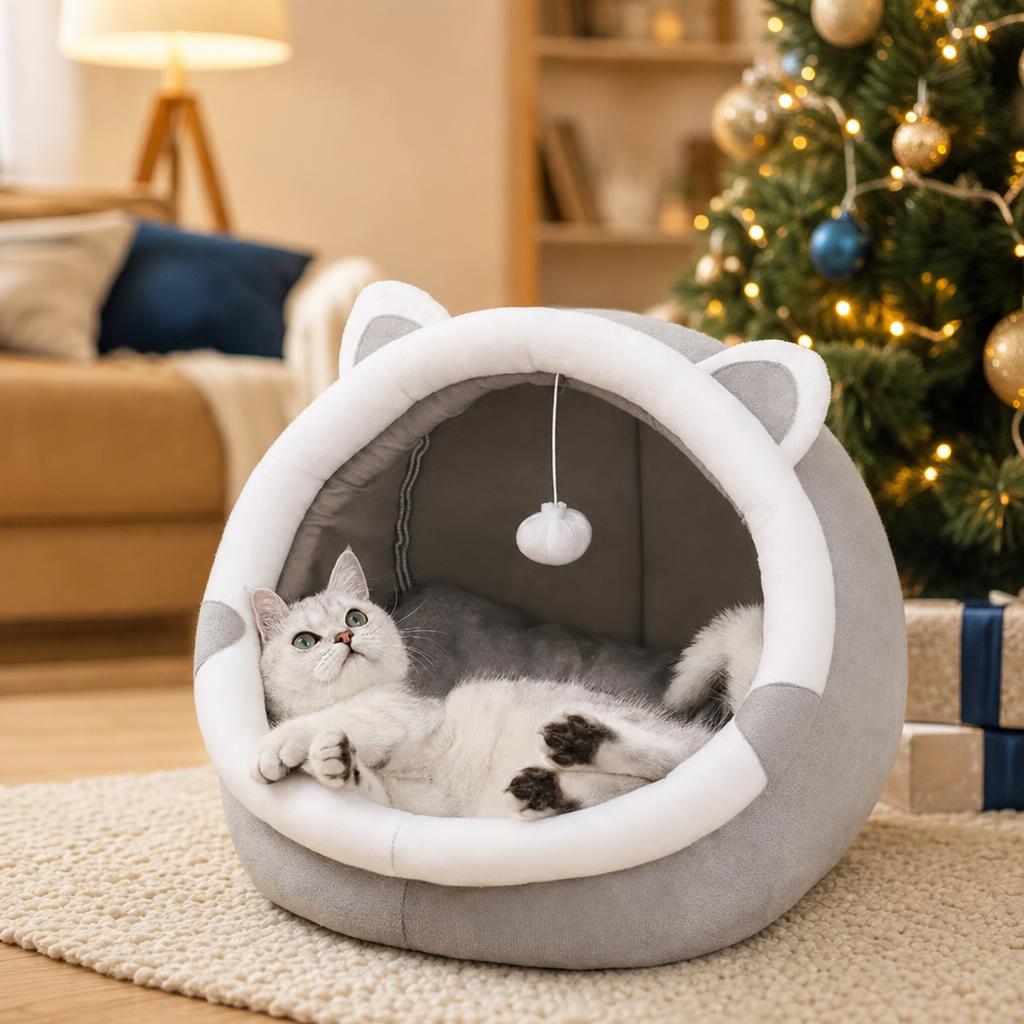 Iglu-Katzenbett mit Öhrchen