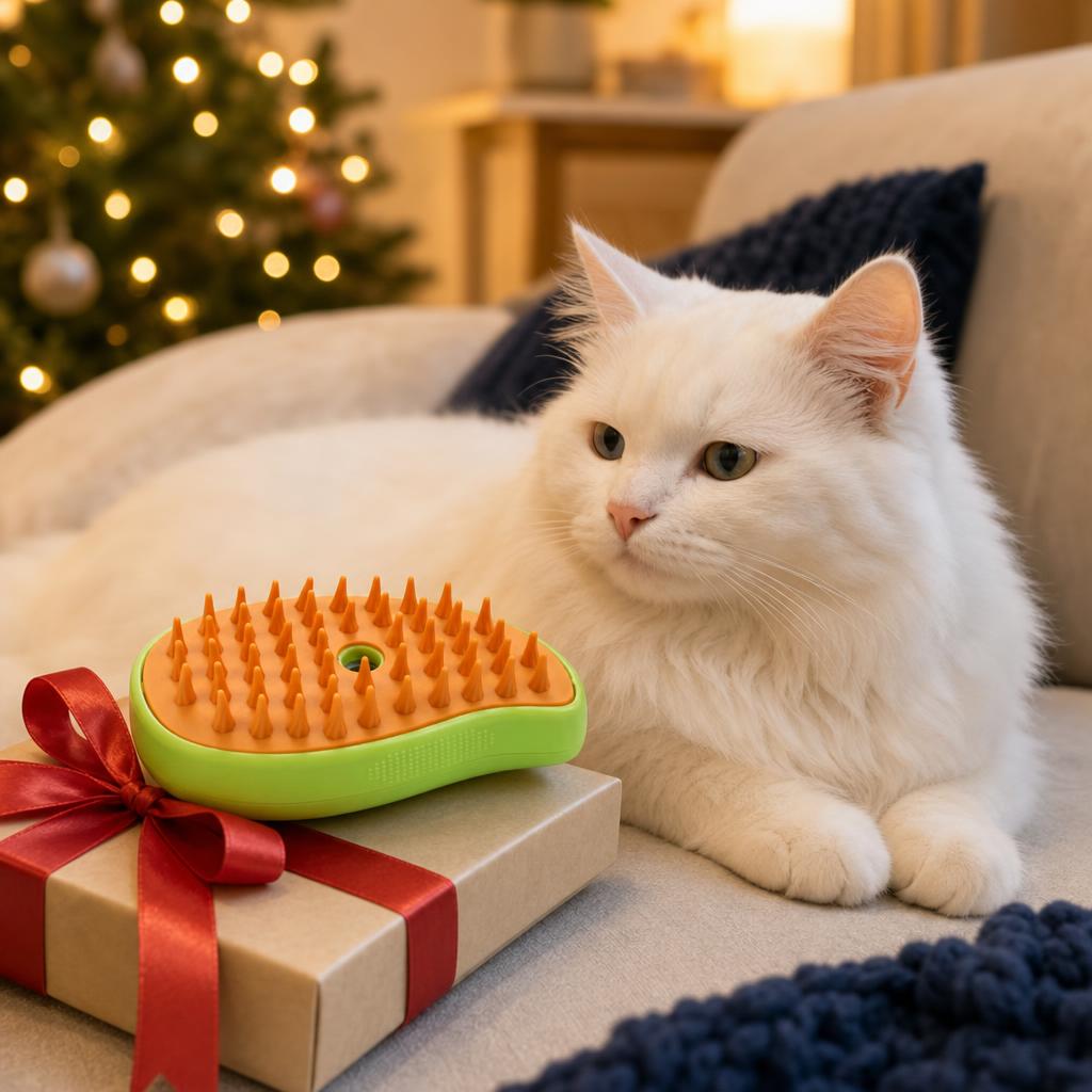 Cepillo de vapor 3 en 1 para gatos · Navidad