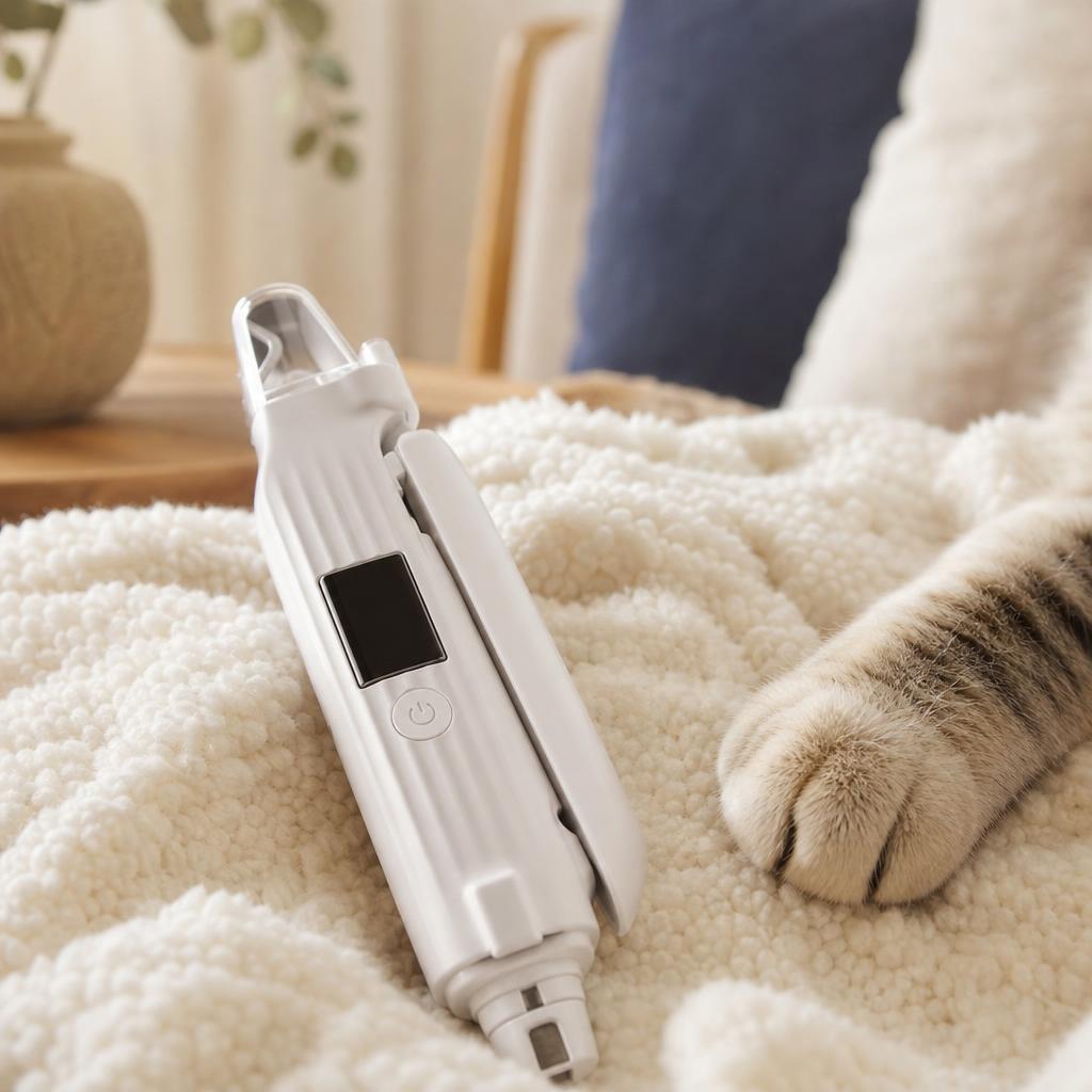 Limador de uñas eléctrico para gatos con luz LED