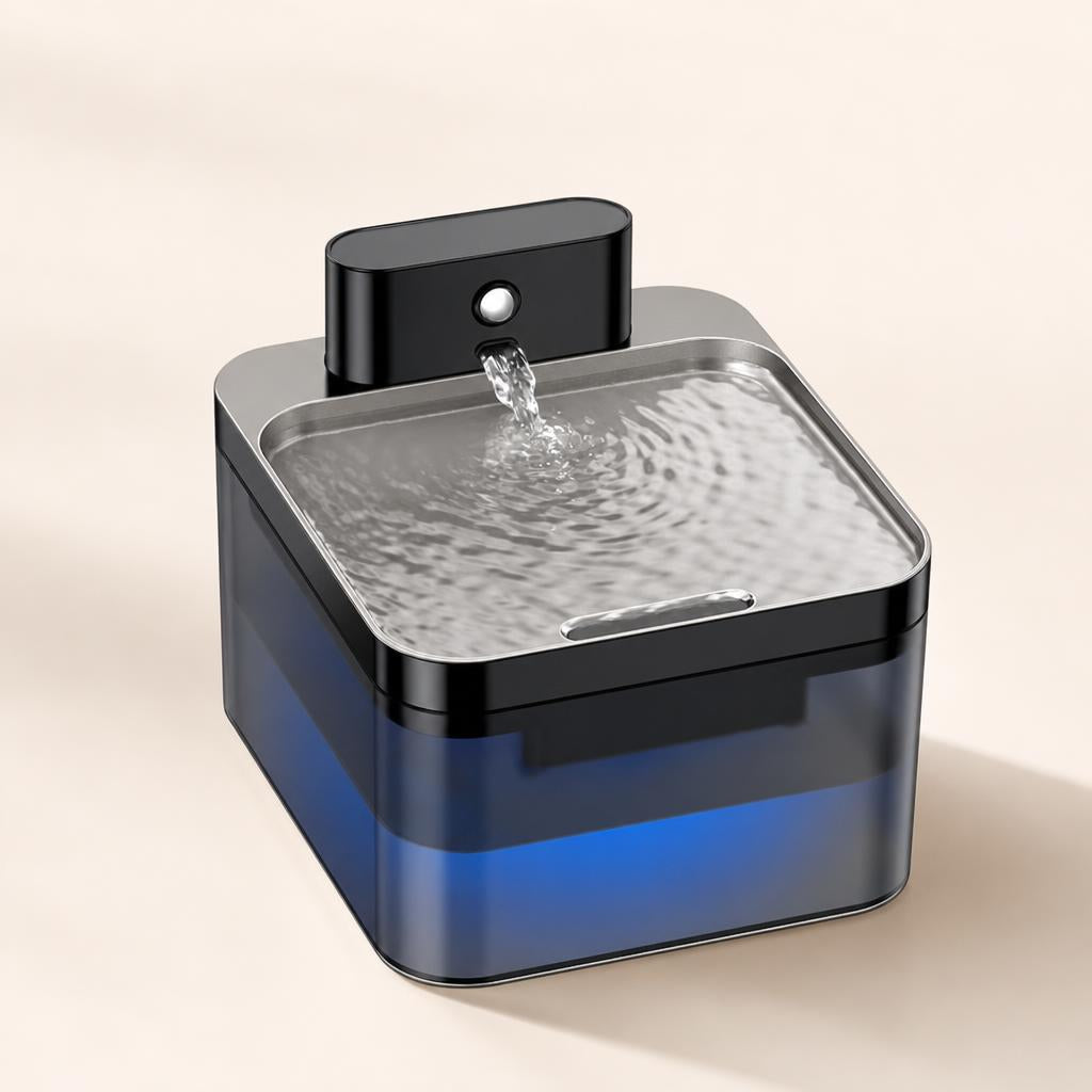 Fuente de agua inalámbrica con sensor · acero inoxidable