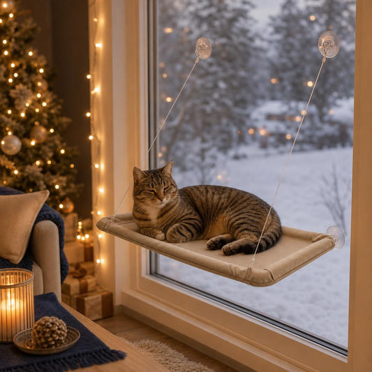 Window hammock for cats with suction cups · Christmas