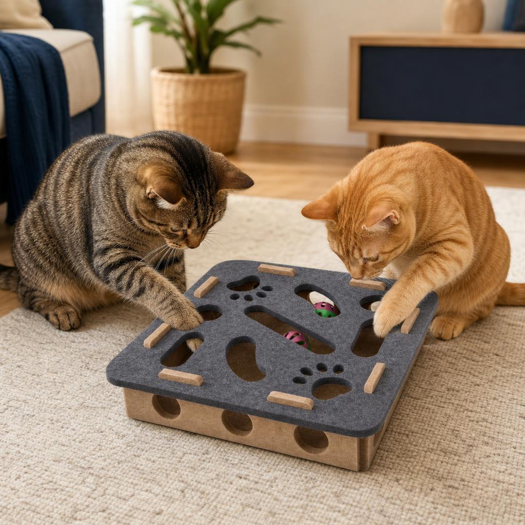 Felt puzzle toy for cats