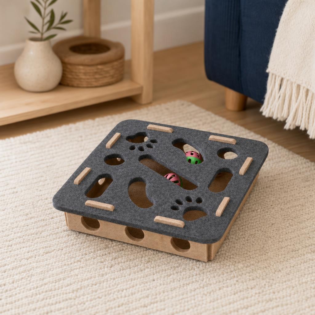 Felt puzzle toy for cats