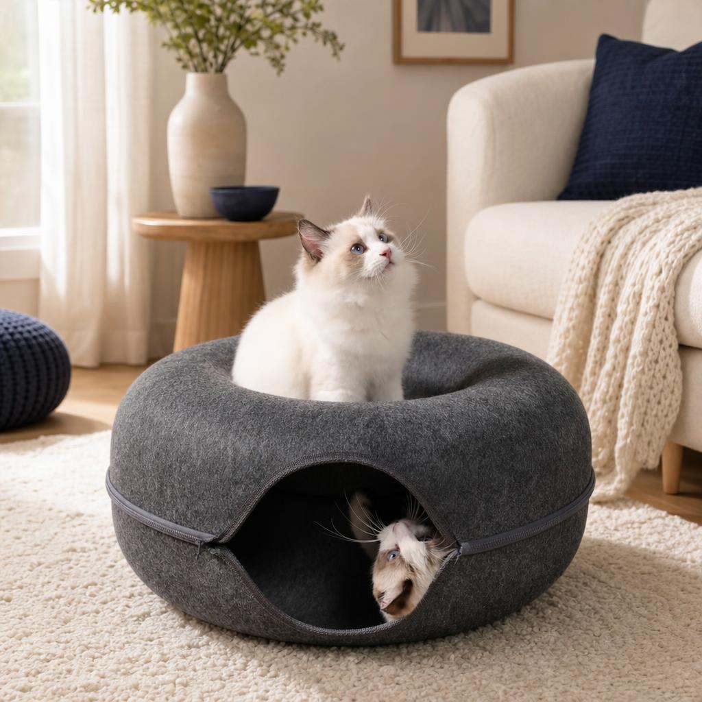 Felt tunnel nest for cats