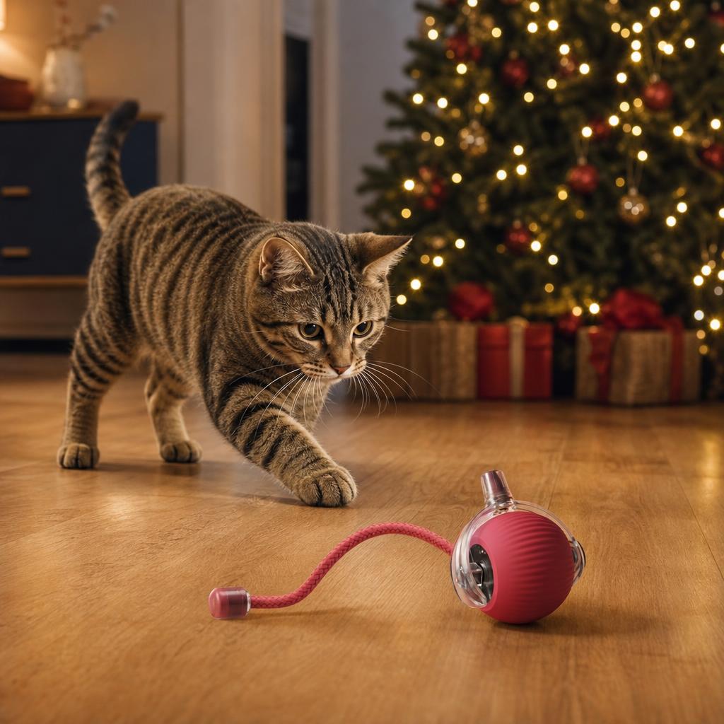 Automatischer Rollball mit Schwanz für Katzen