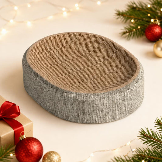 Oval cardboard scratcher nest