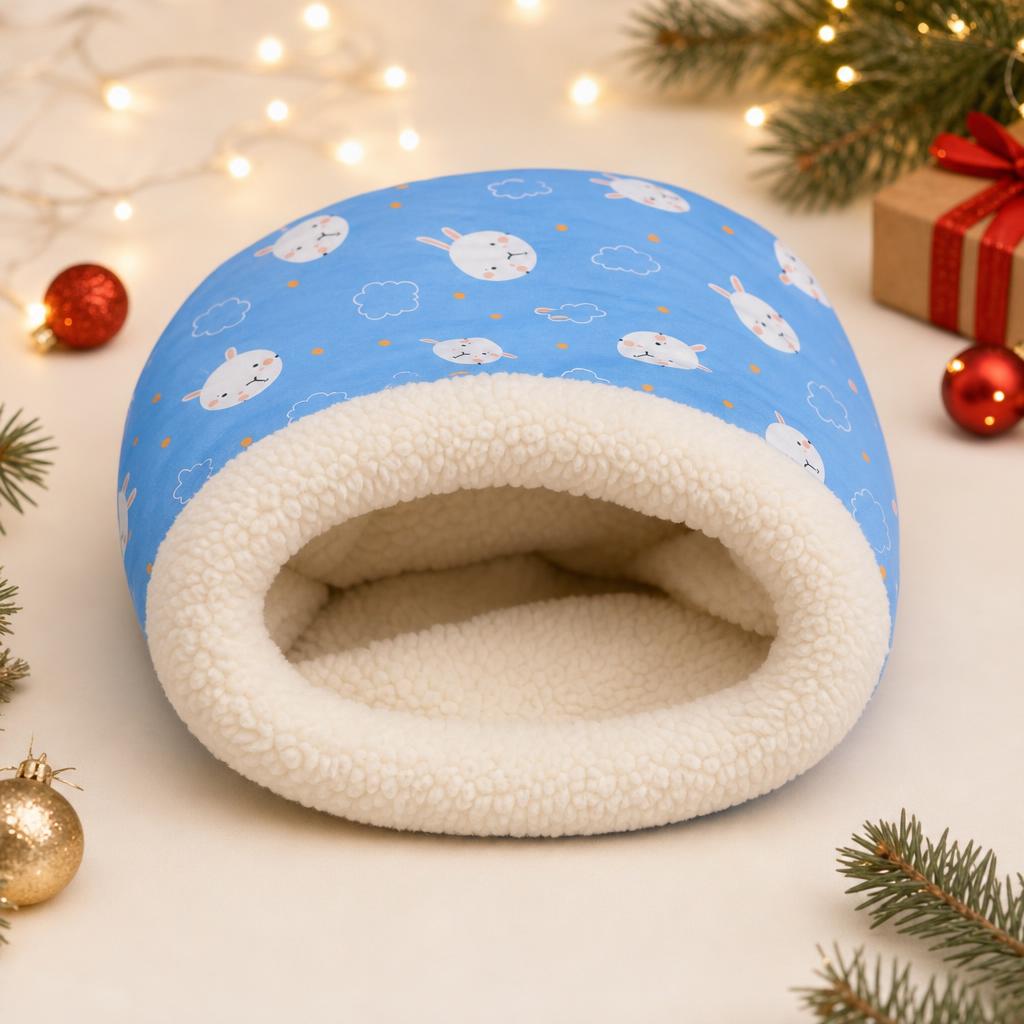 Saco-cama para gatos com forro sherpa
