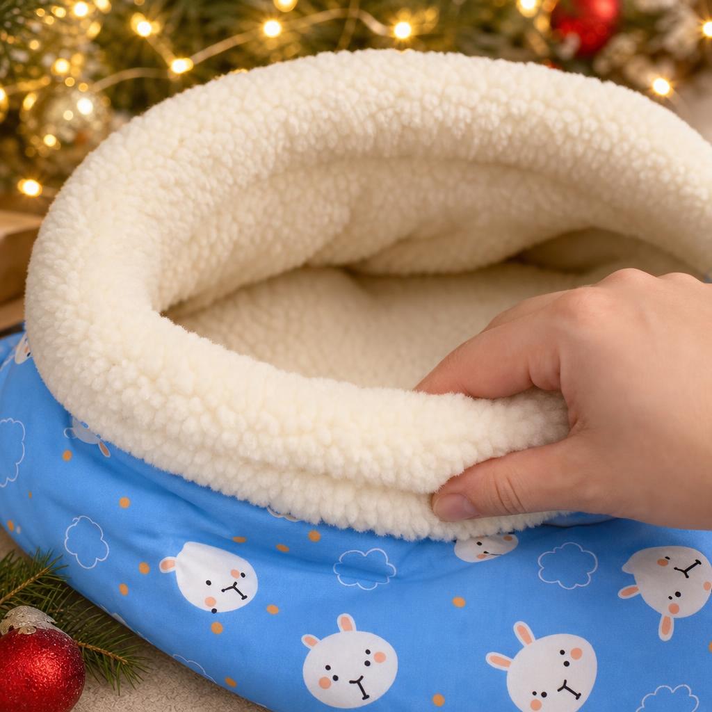Saco-cama para gatos com forro sherpa